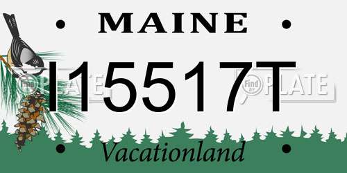 I15517T Maine License Plate