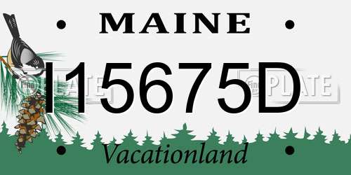 I15675D Maine License Plate