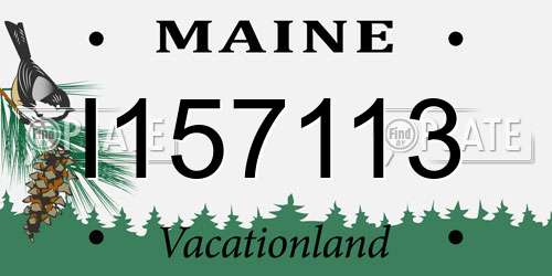 I157113 Maine License Plate