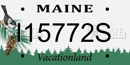 I15772S Maine License Plate