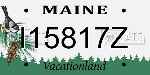 I15817Z Maine License Plate