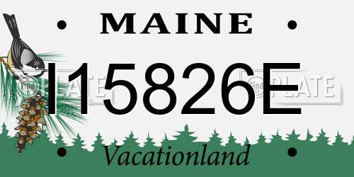 I15826E Maine License Plate