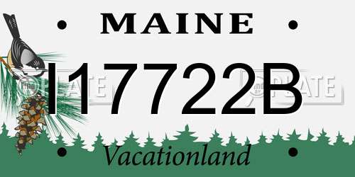 I17722B Maine License Plate