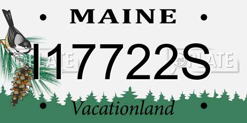 I17722S Maine License Plate