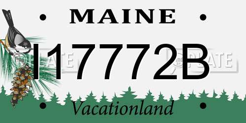 I17772B Maine License Plate