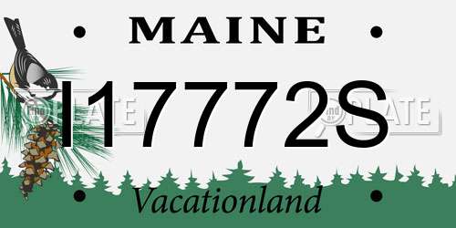 I17772S Maine License Plate