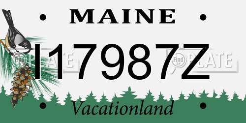 I17987Z Maine License Plate