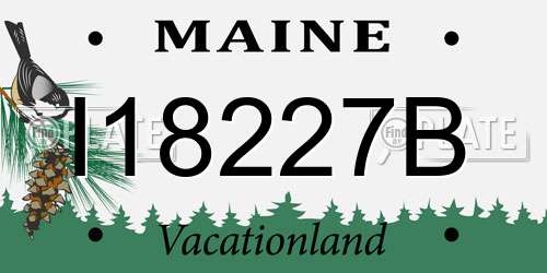 I18227B Maine License Plate