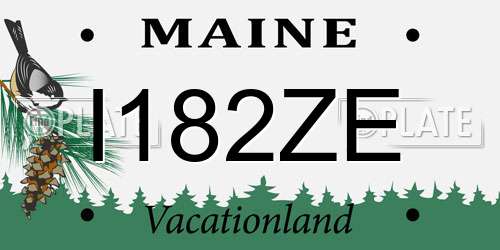 I182ZE Maine License Plate