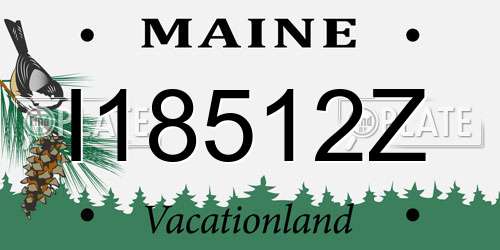 I18512Z Maine License Plate