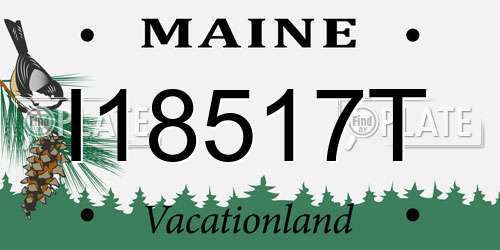 I18517T Maine License Plate