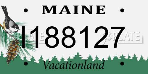 I188127 Maine License Plate
