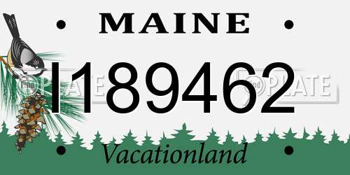 I189462 Maine License Plate