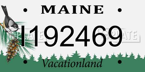 I192469 Maine License Plate