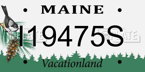 I19475S Maine License Plate
