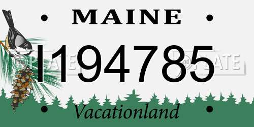 I194785 Maine License Plate