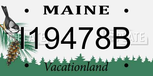I19478B Maine License Plate