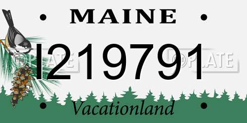 I219791 Maine License Plate