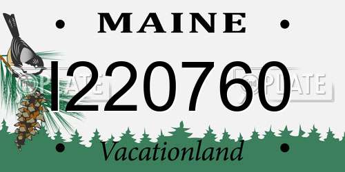 I220760 Maine License Plate
