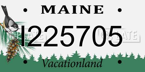 I225705 Maine License Plate