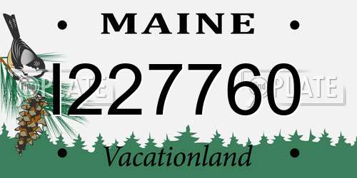 I227760 Maine License Plate