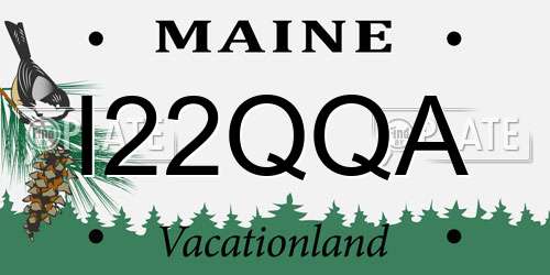 I22QQA Maine License Plate