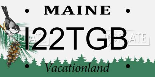 I22TGB Maine License Plate