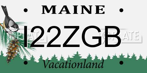 I22ZGB Maine License Plate