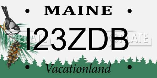 I23ZDB Maine License Plate