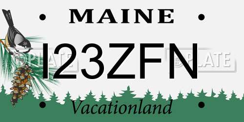 I23ZFN Maine License Plate