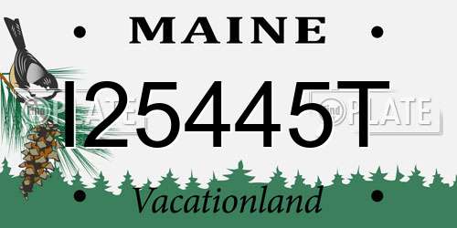 I25445T Maine License Plate