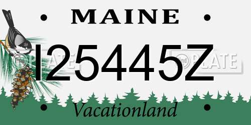 I25445Z Maine License Plate