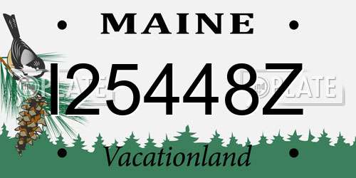I25448Z Maine License Plate