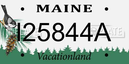 I25844A Maine License Plate