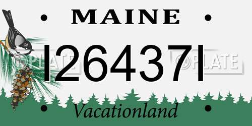 I26437I Maine License Plate