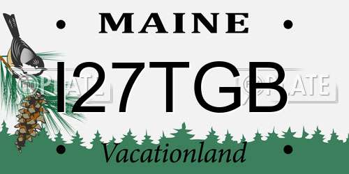 I27TGB Maine License Plate