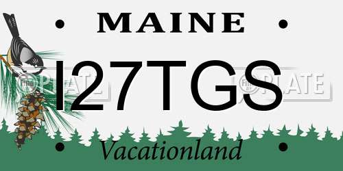 I27TGS Maine License Plate
