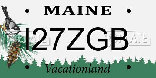 I27ZGB Maine License Plate