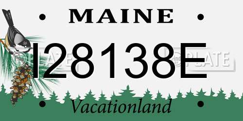 I28138E Maine License Plate