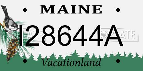 I28644A Maine License Plate
