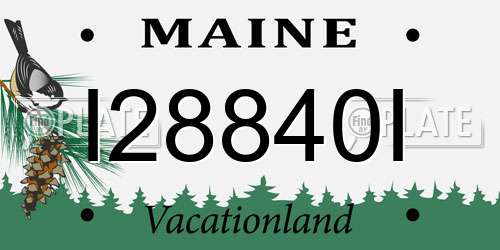I28840I Maine License Plate