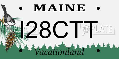 I28CTT Maine License Plate