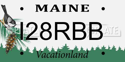 I28RBB Maine License Plate