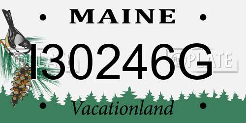 I30246G Maine License Plate