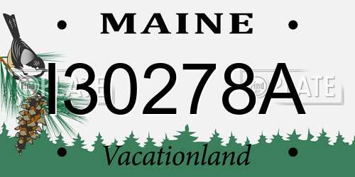 I30278A Maine License Plate