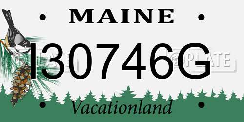 I30746G Maine License Plate