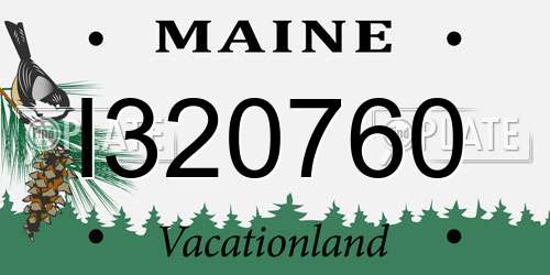 I320760 Maine License Plate