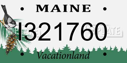 I321760 Maine License Plate