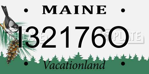 I32176O Maine License Plate