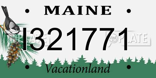 I321771 Maine License Plate